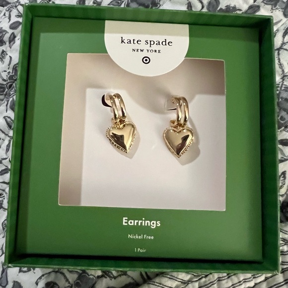 Kate Spade Gold Heart Hoop Earrings for Target - Picture 1 of 3